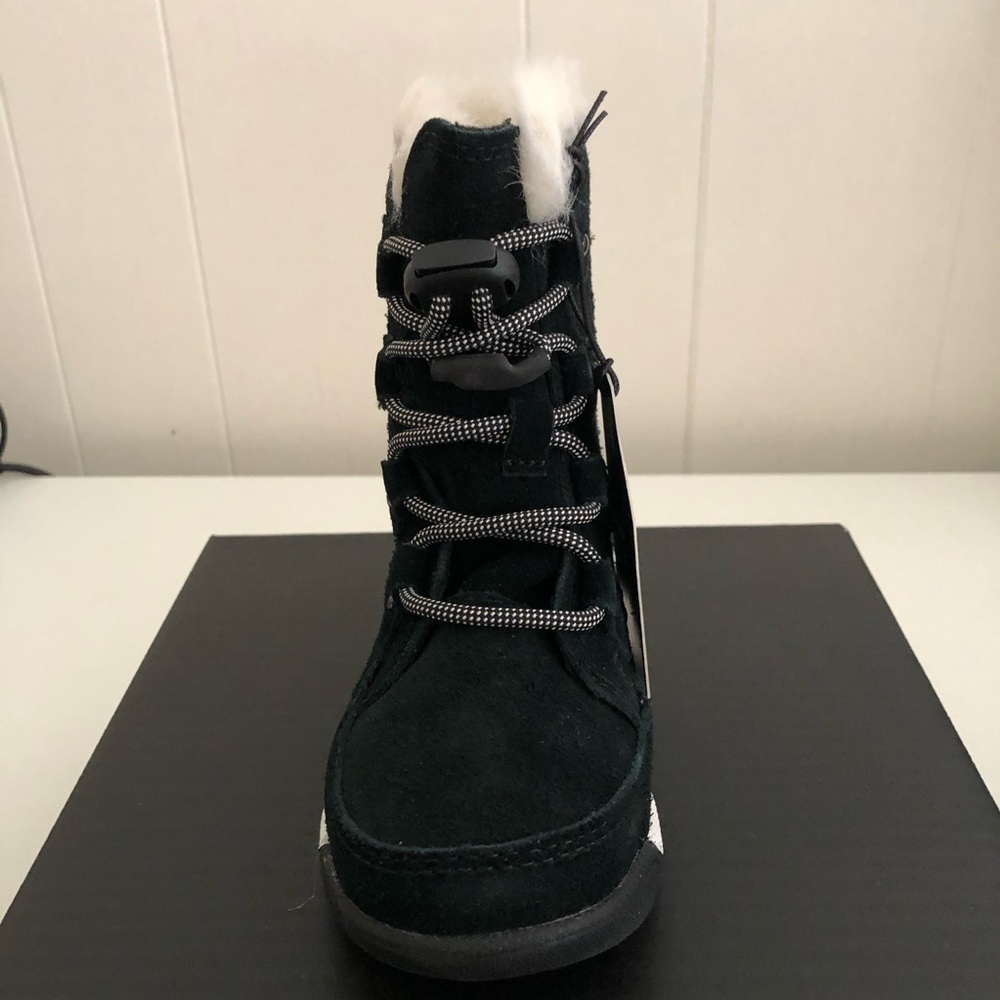 Sorel Kids Toddler Black Whitney Joan Lace Waterproof Suede Boots 10 - Picture 4 of 8